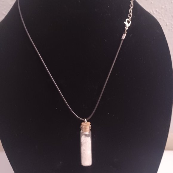 Wax necklace with barite filled bottle pendant - Picture 2 of 2